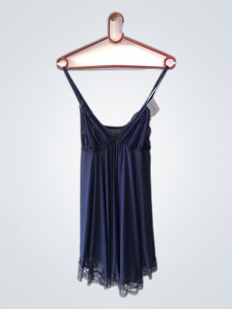 Blue Lace Trim Chemise