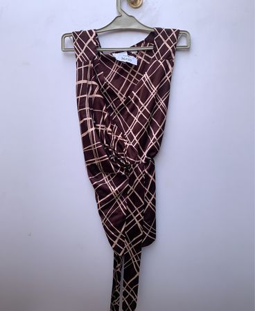 New York & Company Printed Wrap Blouse