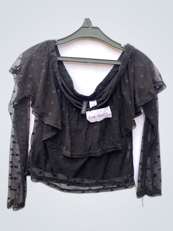 H&M Sheer Ruffle Blouse