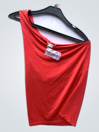 Red One-Shoulder Tank Top
