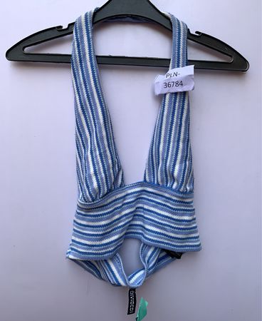 H&M Divided Blue Striped One-Piece Swimsuit