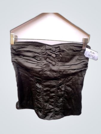 Bam Bam Bhavani Black Satin Bustier Top