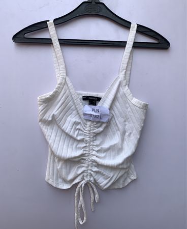 Forever 21 White Ruched Tank Top