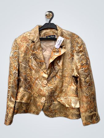 Park Flash Gold Snakeskin Print Blazer