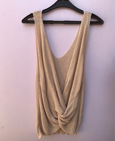 Beige Knit Tank Top