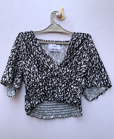 PLN Printed Wrap Blouse