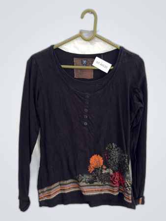Terre de Marins Embroidered Long-Sleeve Blouse