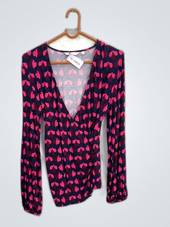 Aiden Long Sleeve Top with Pink Floral Pattern