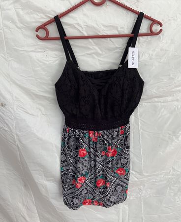 Black Floral Tank Top