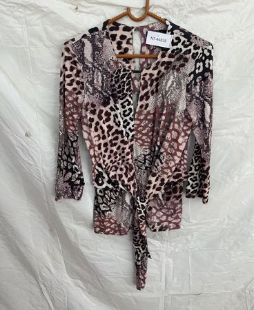 Animal Print Tie-Front Top