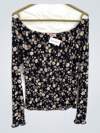 Long-Sleeve Floral Blouse