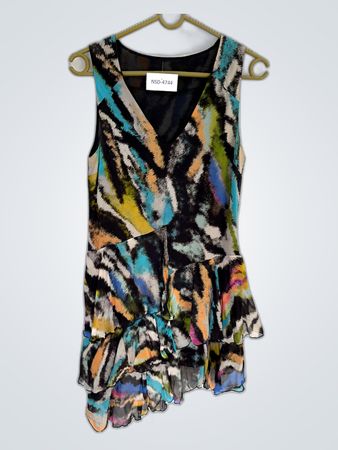 Multicolored Abstract Print Sleeveless Mini Dress