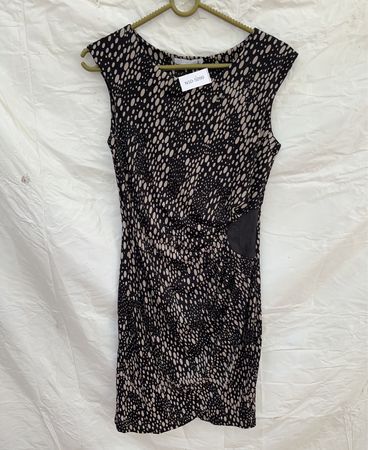 Gurpar by Gemo S Size Black and Beige Polka Dot Dress