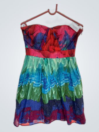 Multicolor Strapless Dress