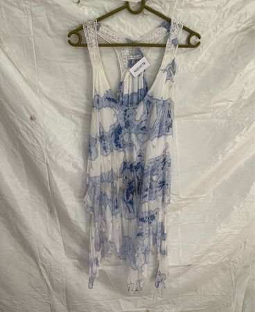 Blue and White Floral Dress