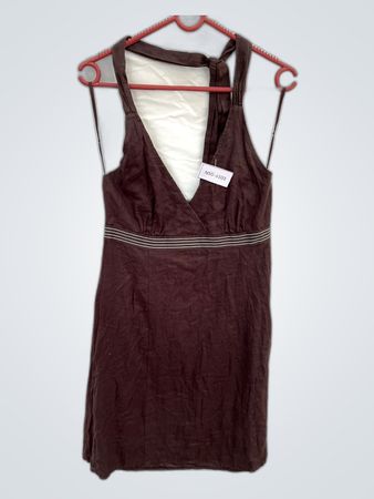 Brown Halter Neck Dress