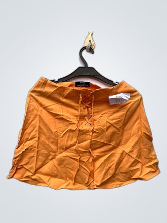 Bershka Orange Lace-Up Skirt
