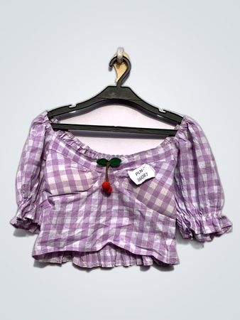 Purple Plaid Blouse