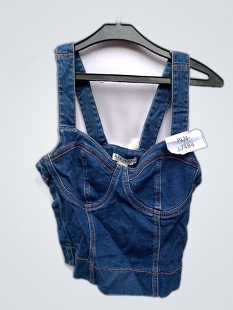 Mango Denim Corset Top