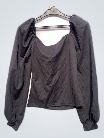 Old Look Black Puff Sleeve Blouse