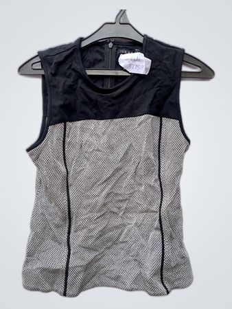 Black and Grey Sleeveless Top