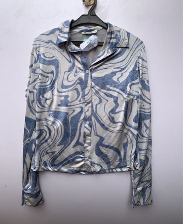 Long Sleeve Marble Pattern Shirt