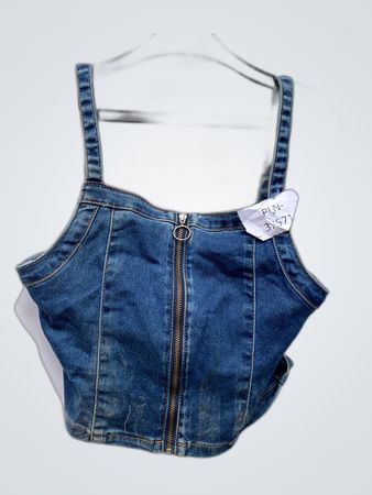 Denim Cropped Tank Top