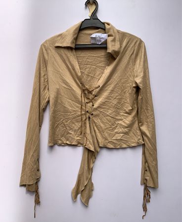 Dolce & Gabbana Beige Lace-up Blouse