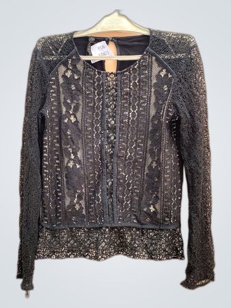 Imperial Black Lace Sheer Blouse