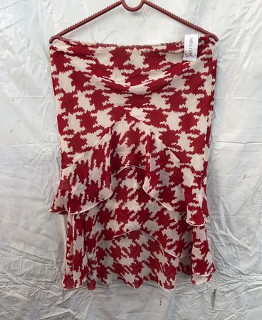 Zara Houndstooth Ruffle Blouse
