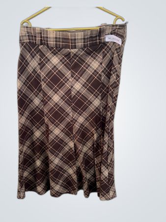Brown Plaid Skirt