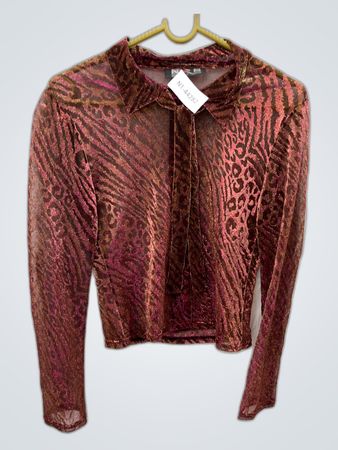 N21 Paris Sheer Leopard Print Blouse