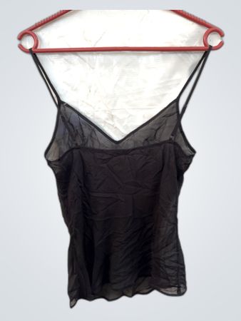 Black Sheer V-Neck Camisole Top