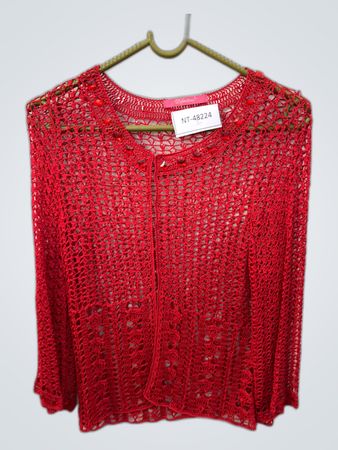 Definitions Red Beaded Knit Cardigan