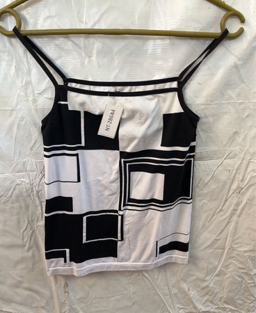 Black and White Geometric Pattern Tank Top