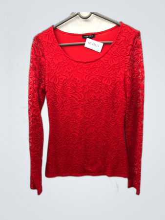 Amisu Red Lace Blouse