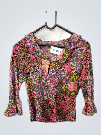 Printed Ruffle Blouse
