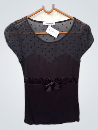 Jennyfer Black Sheer Mesh Blouse