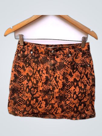 Topshop MOTO Snakeskin Mini Skirt