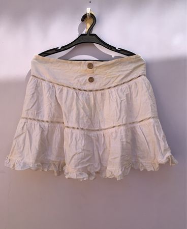 Zara White Tiered Mini Skirt