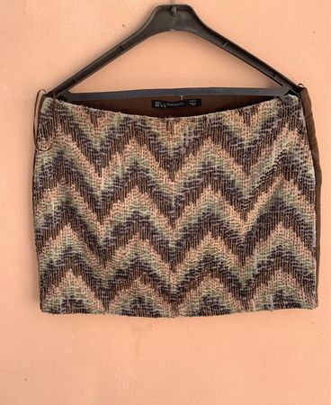 Zara Zigzag Pattern Mini Skirt
