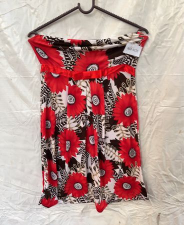 Strapless Floral Mini Dress
