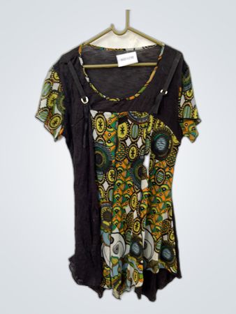 Printed Blouse with Straps