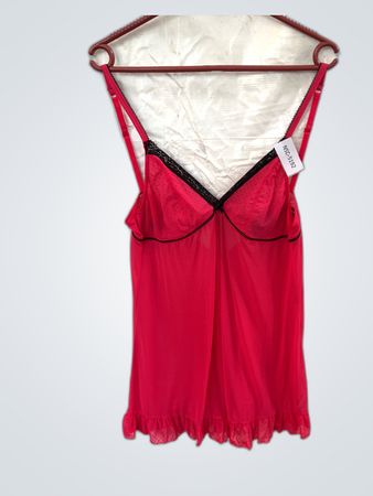 Red Chemise with Black Trim