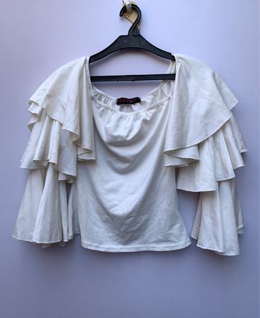 White Ruffled Top