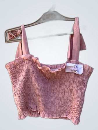 PINK Ruffled Strap Camisole Top