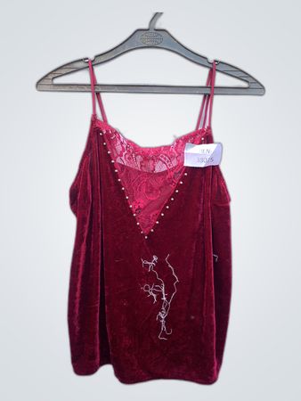 Ann Summers Lace Trim Velvet Camisole