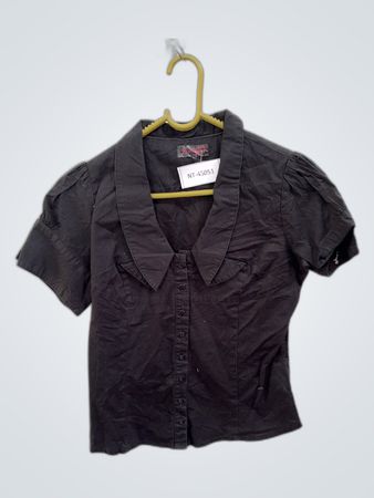 Gentayre Black Short Sleeve Blouse