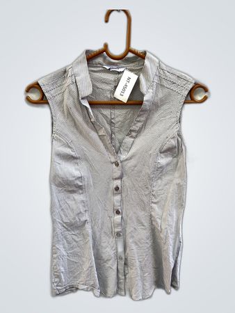 Pimkie Sleeveless Striped Button-Up Shirt