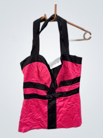 Pink Satin Bustier Top